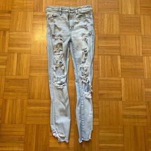 Ripped American Eagle Stretch High Waisted Jeans